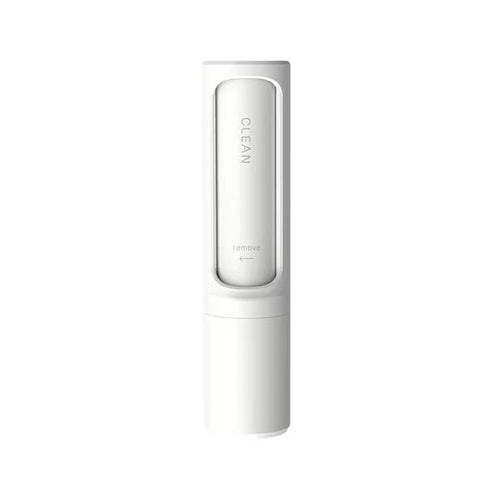 HappyPaws 2-in-1 Pet Hair Remover Brush in White – Self-Cleaning Lint Roller for Cat and Dog Fur
