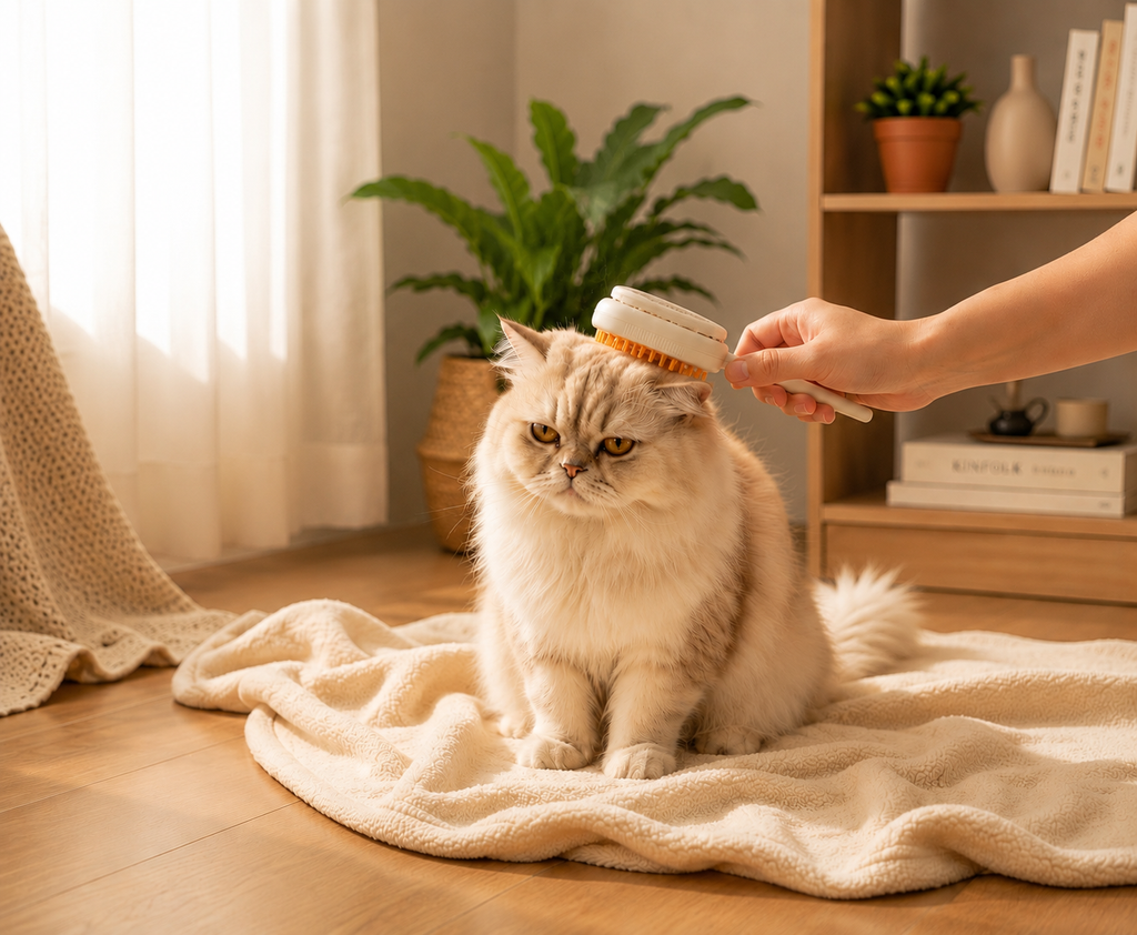 Electric Steam Pet Brush - grooming cat 
