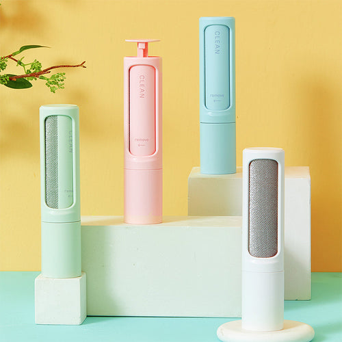 HappyPaws 2-in-1 Pet Hair Remover Brush – 4-Color Set (White, Green, Pink, Blue) for Cat and Dog Fur
