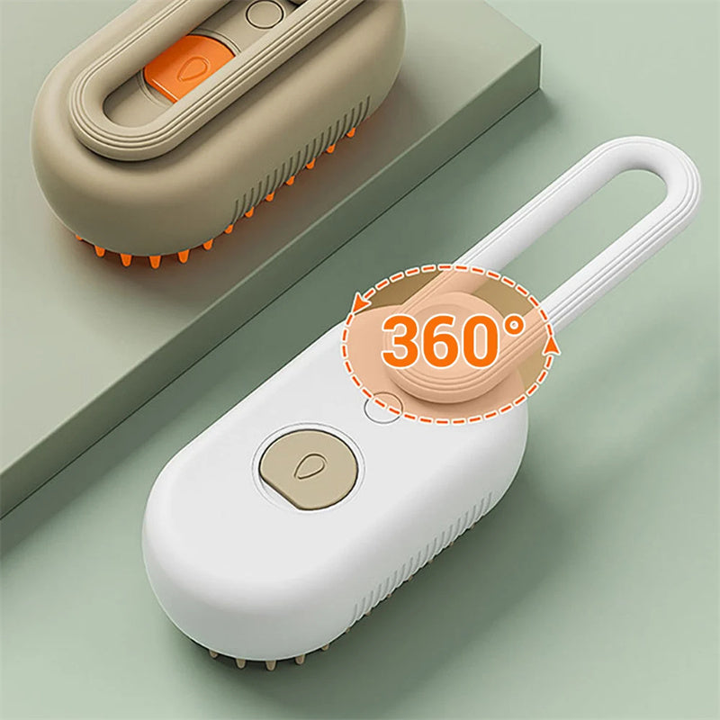 HappyPaws 3-in-1 Electric Steam Pet Brush 360°
