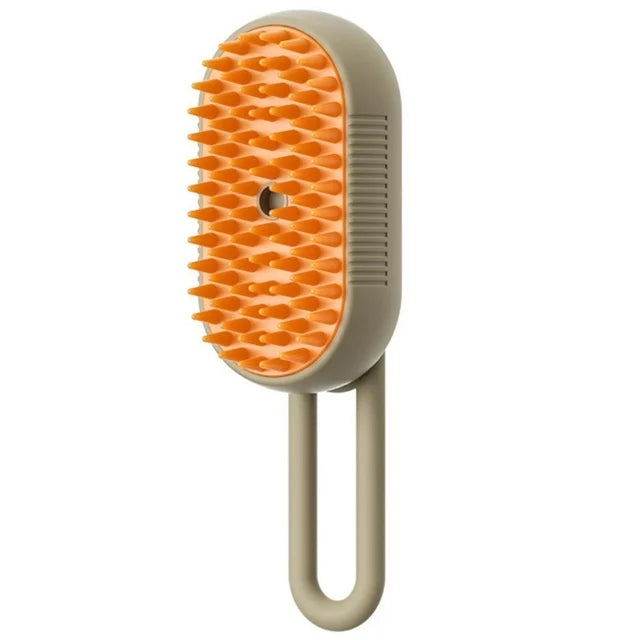 HappyPaws 3-in-1 Electric Steam Pet Brush - Milk Brown