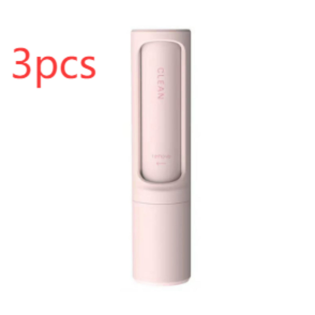 HappyPaws 2-in-1 Pet Hair Remover Brush 3-Pack in Pink – Self-Cleaning Lint Roller for Cat and Dog Fur