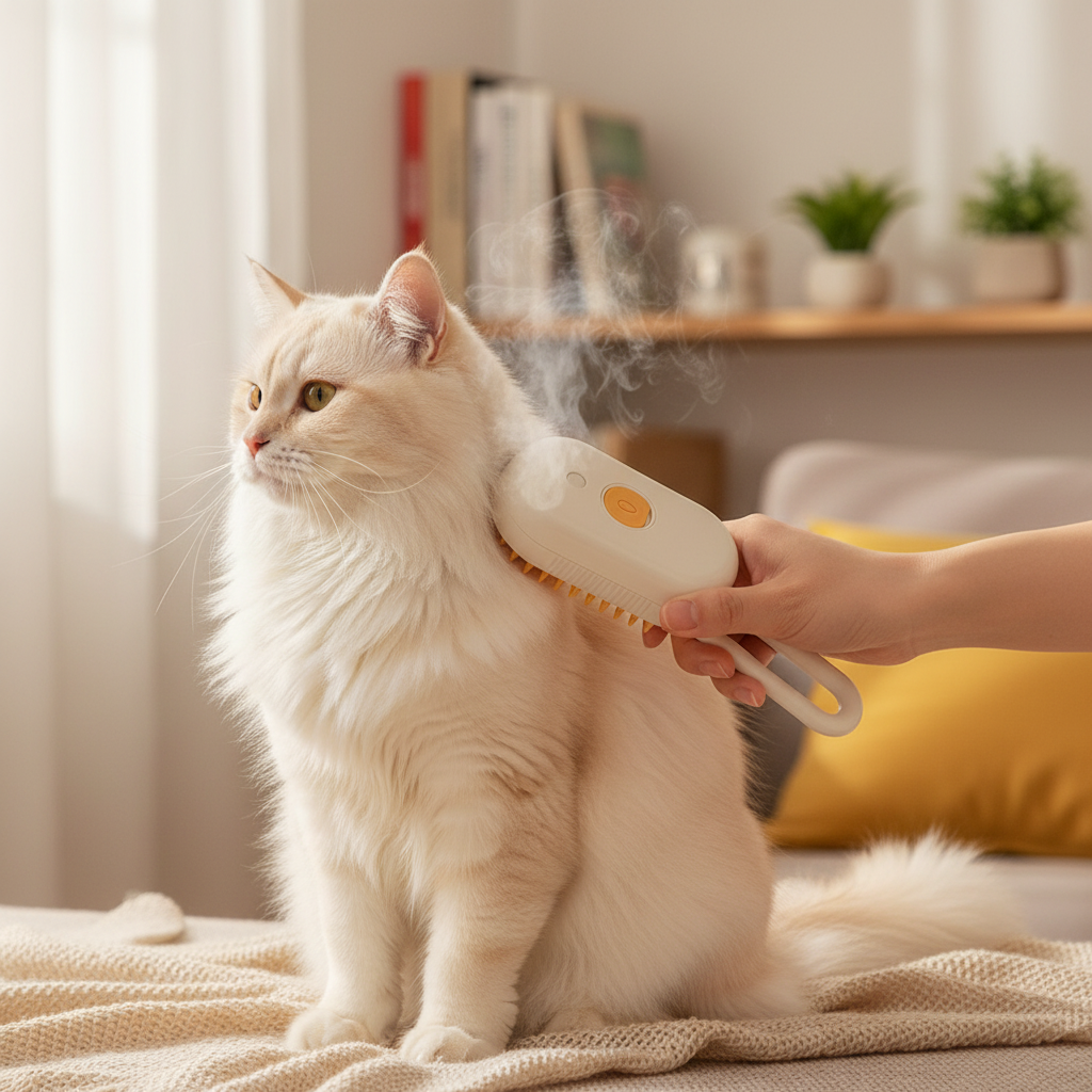 Spazzola in uso su gatto