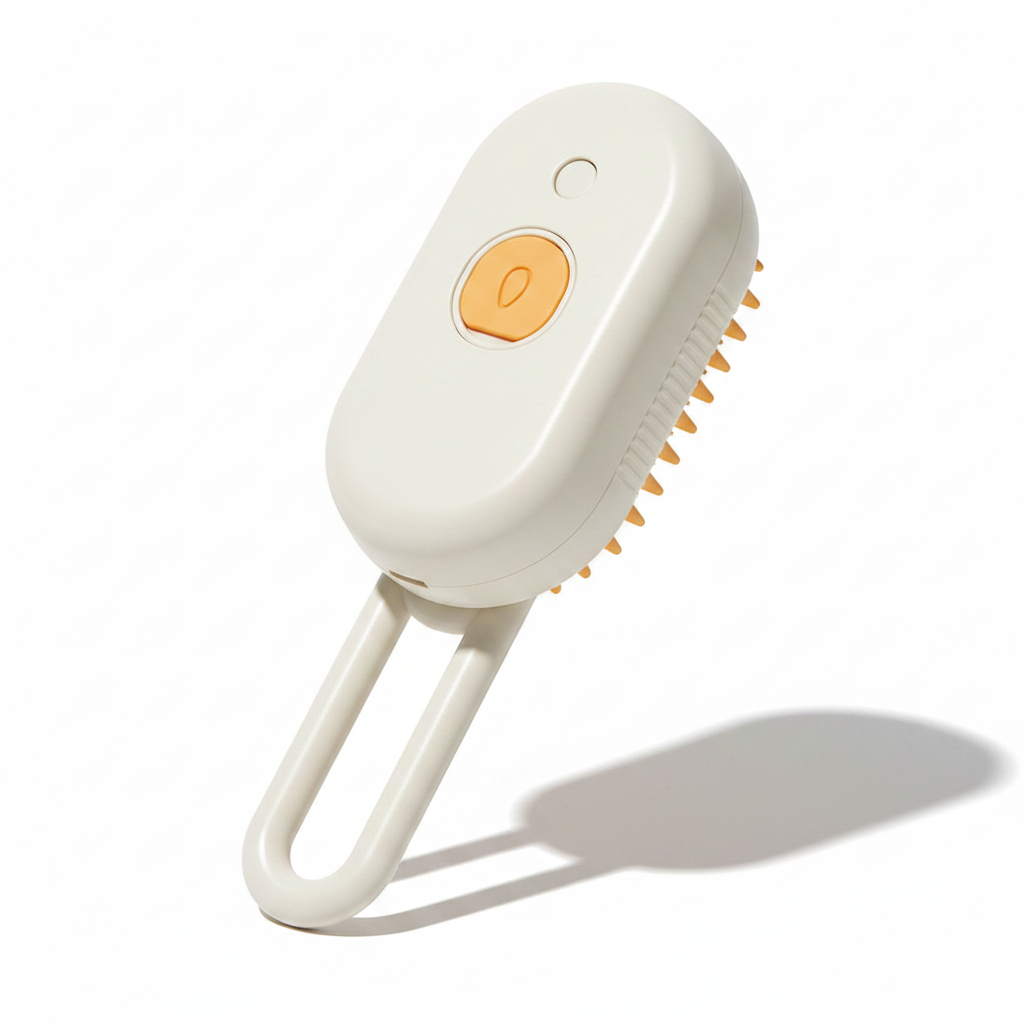 HappyPaws 3-in-1 Electric Steam Pet Brush - Milk Coffee